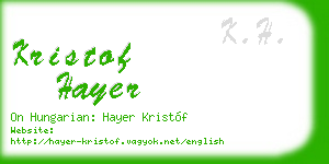 kristof hayer business card